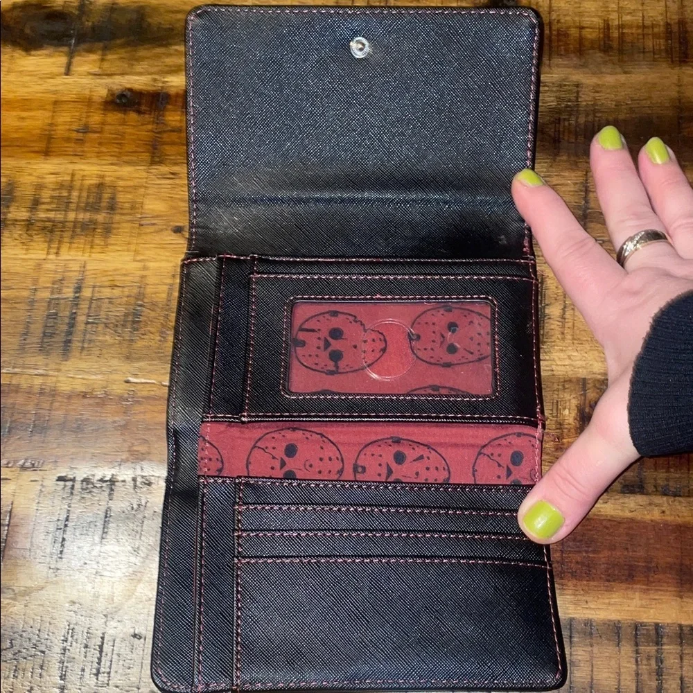 Loungefly Red and Black Friday the 13th Wallet - Picture 3 of 6